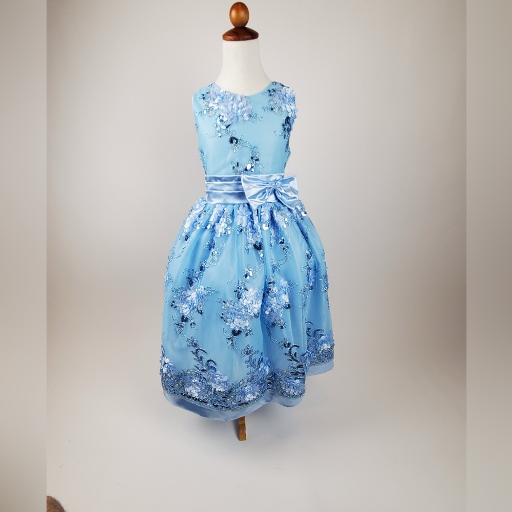 Blue girl party dress sz 8